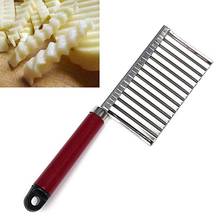 Potato Chip Slicer Dough Stainless Steel Vegetable Fruit Crinkle Wavy Slicer Knife Potato Cutter Peeler Chopper French Fry Maker 2024 - buy cheap