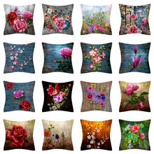 2021 New Retro Oil Painting Floral Linen Pillows Cover Abstract Art Cushion Cover Livingroon Sofa Couch Decorative Throw Pillows 2024 - buy cheap