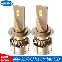 ASLENT H7 LED H4 H1 H8 H9 H11 9005 HB3 HB4 9006 9012 canbus no error car Bulb Real 60w 20000lm Automotive Headlight 6000k 12V 2024 - buy cheap