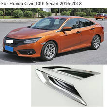 Защитная крышка для автомобиля, рамка для лампы, отделка ABS, хром, боковой логотип, слово, знак, крыло для Honda Civic 10th Sedan 2016 2017 2018 2019 2024 - купить недорого
