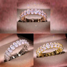 Роскошное обручальное кольцо из белого циркона ААА для девочек, серебряное кольцо s925 пробы с фианитами, обручальные кольца для женщин 2024 - купить недорого