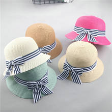 Summer Straw Sun Hat Baby Cap Bow Children Breathable Straw Cap Kids Boy Girls Hats Outdoor Large Wide Beach Caps 2021 Шапка 2024 - buy cheap