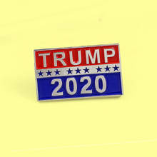 Broche de TRUMP 2020, bandera de Estados Unidos, Presidente de la República, Pin de esmalte política de campaña para ropa, mochilas, alfileres, insignia, Spille 2024 - compra barato
