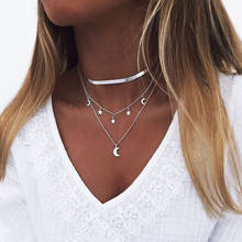 12 шт./лот многослойное ожерелье с подвеской в виде геометрического Полумесяца для женщин, модное ожерелье для женщин 2024 - купить недорого