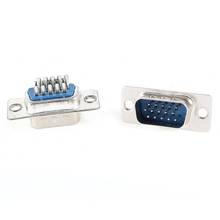 Fonte de alimentação vga d-sub 2 plugues db15 15 15 pinos conector prata + azul 2024 - compre barato