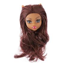 Cabeza de muñeca de pelo largo de monstruo de juguete para niños, accesorios de plástico Diy, peluca de moda hecha a mano 2024 - compra barato