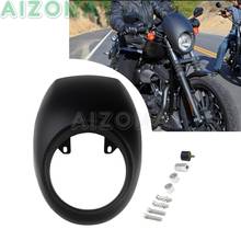 Motorcycle 5 3/4" Matte Black Headlight Fairing Cowl For Harley Sportster XL883 XL1200  Dyna Street Fat Bob FXD FXR & FXRS 73-19 2024 - buy cheap