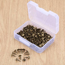 300pcs+ Storage Box Upholstery Nails Iron screw Studs Vintage Pin Thread Tacks Antique Bronze 8*15mm Sofa Jewelry Case Doornail 2024 - buy cheap