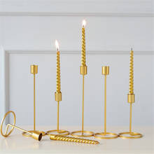 Suporte de vela de metal decoração de mesa de festa de casamento candelabros de ouro centerpieces europa estilo casa decoração castiçais 2024 - compre barato