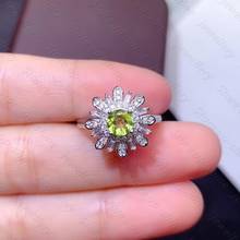 Natural Peridot Ring 925 Silver Women's Ring Fresh and Cute Style Sweet Style 2024 - buy cheap