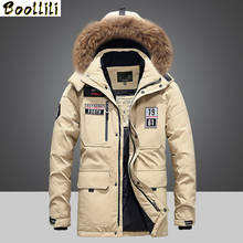 Boolili 2020 80% jaqueta de pato branco para baixo homens casacos parka grosso quente casaco de inverno blusão parka pele com capuz colarinho M-3XL 2024 - compre barato