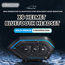 Bluetooth-гарнитура X6 для мотоциклетного шлема, Bluetooth-гарнитура для сотового телефона 2 rider 2024 - купить недорого