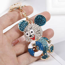 LLavero de Animal ratón encantador, colgante de Bule con diamantes de imitación de cristal, bolso, llavero, regalo de joyería 2024 - compra barato