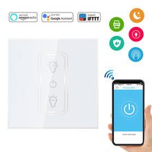 Interruptor de pared inalámbrico con Wifi, dispositivo inteligente con Control táctil, atenuador LED, Compatible con Alexa y asistente de Google 2024 - compra barato