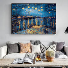 Impressionist Starry Night Famous Canvas Paintings Reproductions On The Wall By Van Gogh Landscape Wall Posters For Living Room 2024 - buy cheap