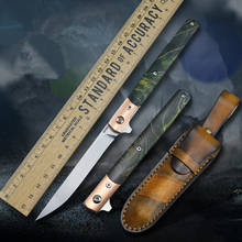 Cuchillo plegable M390 forjado a mano, cuchillo de caza con mango de madera 60HRC, Herramientas afiladas para exteriores 2024 - compra barato