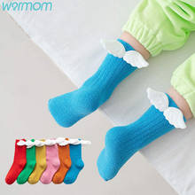 Warmom-calcetines largos hasta la rodilla para niños, medias de tubo cálidas de lana de Coral, de ala de Ángel, para bebé, otoño e invierno, novedad 2024 - compra barato