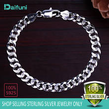 Promotion 100% Authentic 6MM 925 Sterling Silver Hip-hop Chain Bracelet Wholesale Fashion Women or Men's Silver Cuban Jewelry 2024 - buy cheap