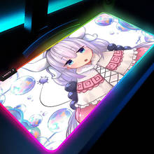 Kanna Kamui Keyboard Pad Rgb Mouse Pad Gamer Girl Anime Mat Mousepad Pink Cute Kawaii Gaming Accessories Slipmat Led Computer 2024 - купить недорого