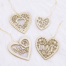 10pcs Laster Cut Love Heart Shape Wood Chips Hanging Ornament Wedding Party Decor Wooden Hollow Love Pendant DIY Handmade Crafts 2024 - buy cheap