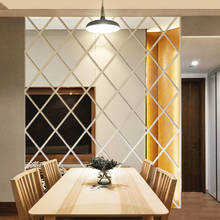 Зеркальные 3d-стикеры «сделай сам», украшение для дома, акриловые зеркальные наклейки, украшения в виде треугольников для гостиной, художественные украшения 2024 - купить недорого