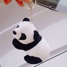 Cute Chinese Panda Shape Keychain Men Women Backpack Bag Pendant Plush Doll Couples Key Ring Gift Trinket Fashion Car Key Holder 2024 - buy cheap