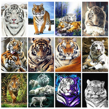 HUACAN 5D Diamond Painting Tiger Full Square Mosaic Animal Handmade Gift Embroidery Sale Home Decor Gift 2024 - buy cheap