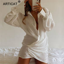 Articat-vestido de manga longa para mulheres, decote em v, sexy, verão, elegante, ched, roupa parcial 2024 - compre barato