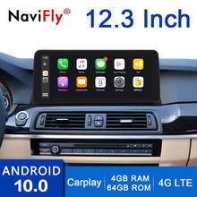 NaviFly-REPRODUCTOR multimedia para coche, pantalla de 12,3 pulgadas, 4GB + 64GB, Carplay, 1920x720, Android 10,0, gps para coche, para BMW serie 5, F10/F11/520 (2011-2016), CIC/NBT 2024 - compra barato