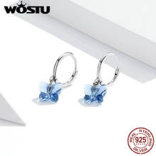 WOSTU-pendientes de plata de ley 925 con forma de mariposa para mujer, joyería de plata, pendientes de boda, DXE959, 2020 2024 - compra barato