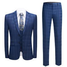 men wedding suits 2022 /New plaid suit suit male Korean version of the high-end custom business slim/ S-6XL 2024 - buy cheap