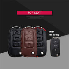 Best Sale Leather Car Key Case Cover Key Holder Key Parts Skin Shell Fot Seat Leon Ibiza MK2 MK3 5F 6L 6J FR Ateca Altea 2024 - buy cheap