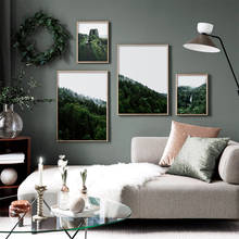 Mountain Foggy Forest Picture Nature Scenery Scandinavian Poster Landscape Print Wall Art Canvas Painting Modern Room Home Decor 2024 - buy cheap