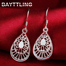 BAYTTLING 38mm Silver Color Exquisitely Carved Drop Earrings For Women Vintage Wedding Jewelry Earrings Gifts 2024 - buy cheap