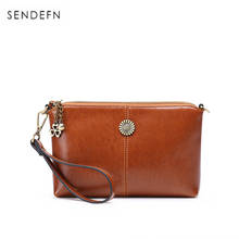 SENDEFN genuine leather women bag 2020 new crossbody bag Cowhide clutch Korean mini shoulder bag designer bag torebki damskie 2024 - buy cheap