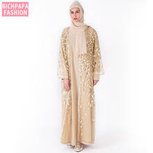 Kaftan Dubai Abaya Turquía Islam Kimono cárdigan musulmán moda Hijab vestido Abayas para mujer ropa de caftán europea 2024 - compra barato