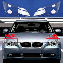 Для BMW 2002-2009 5 серии E60 E61 530i 523 525 абажур Lampcover головная лампа светильник Чехлы оболочки стекла автомобиля спереди головной светильник крышка 2024 - купить недорого