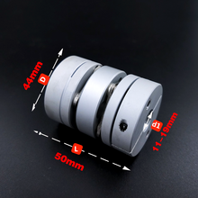 Conector elástico de acoplamento de diafragma duplo d44l50, conector de esfera d44mm l50mm, codificador para servomotor 2024 - compre barato