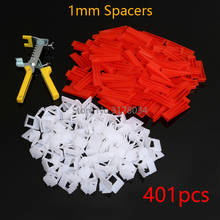 401pcs Tile Leveling System Spacer Tiling Flooring Tools 300 Pieces Clips + 100 Pcs Wedges + Pliers Spacer 1mm 2024 - buy cheap