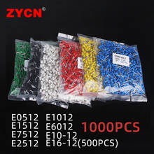 1000pcs/Pack E0512 E7512 E1012E1512 E2512 Insulated Ferrules Terminal Block Cord End Wire Connector Electrical Crimp Terminator 2024 - buy cheap