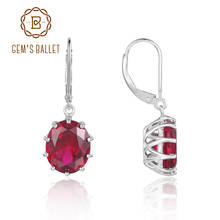GEM'S BALLET 925 Sterling Silver Gemstone Earrings Lab Created  Ruby Lever Back Earrings For Women Wedding Fine Jewelry 2021 NEW 2024 - buy cheap