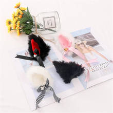 Sweet Furry Animal Beast Ears Bow Hair Clips Anime Lolita Wolf Cat Cosplay Plush Hairpins Halloween Props C760 2024 - buy cheap