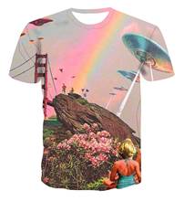 Fashion 3d T -Shirt Men 'S And Women 'S Street Fashion Short Sleeve Rainbow Figure Landscape Leisure Top Men 'S T -Shirt 2024 - buy cheap