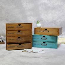 Drawer Type Storage Box Cosmetics Jewelry Wooden Container Retro Decorative Drawer Storage Chest For Lady Valentine's Day Gift 2024 - buy cheap