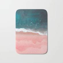 HOT Bathroom Rugs Turquoise Sea Pastel Beach Bath Mat Flannel Absorbent Non Slip Doormat Entrance Door Bath Room Mats 2024 - buy cheap