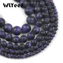 WLYeeS Natural Stone Dull Matte Preple Tiger Eye Round Beads 6 8 10 12MM Loose bead for DIY bracelet Necklace For Jewelry Making 2024 - buy cheap