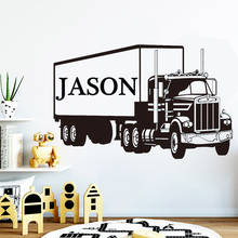 Personalized Name Wall Decal Truck Boys Custom Name Wall Sticker Vinyl for Boys Bedroom Kids Room Interior Decor Mural X379 2024 - buy cheap
