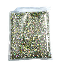 Diamantes de imitación de cristal plano para decoración de uñas, mezcla de tamaños de alta calidad, SS3-SS30, no Hotfix, AB, 3D 2024 - compra barato