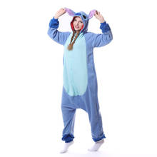 Kigurumis Unisex Adult Onesie Pajama Cute Jumpsuit Blue Animal Sleepwear Cartoon Anime Overall Women Men Home Wear Outfit 2024 - buy cheap