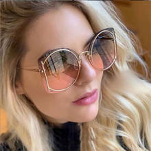 Fake Designer Sunglasses Women  Fashion Luxury Brand Rimless Eyewear Clear Personality Big Glasses Mens Shades Oculos 2024 - buy cheap